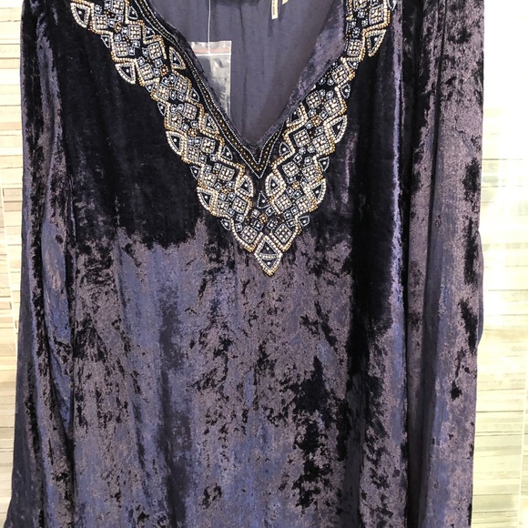 Soft Surroundings blue velvet tunic - Picture 6 of 16